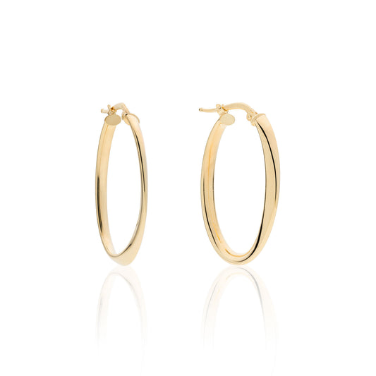 Orecchini a cerchio ovale in argento