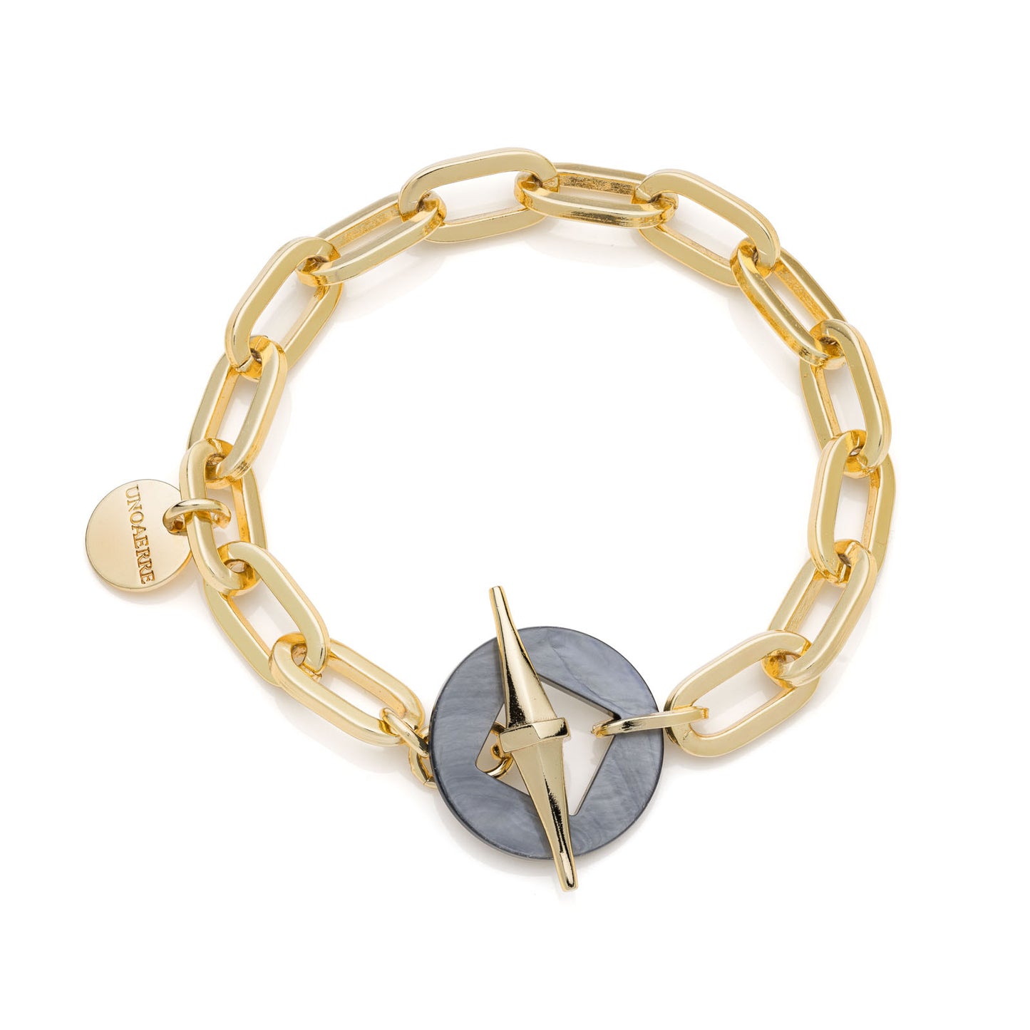 Bracciale catena dorata e madreperla nera Joya