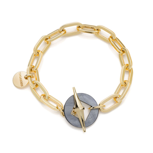 Bracciale catena dorata e madreperla nera Joya