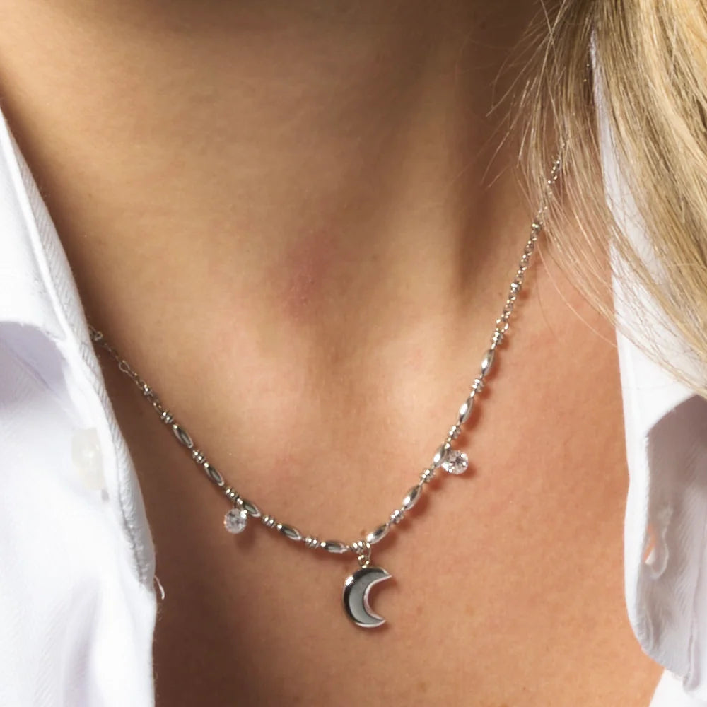 Collana donna in acciaio - Luna