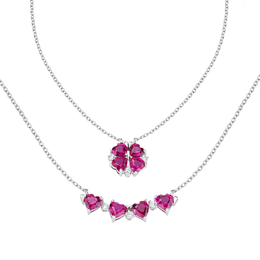 Collana Quadricuore Magnetico Rosso