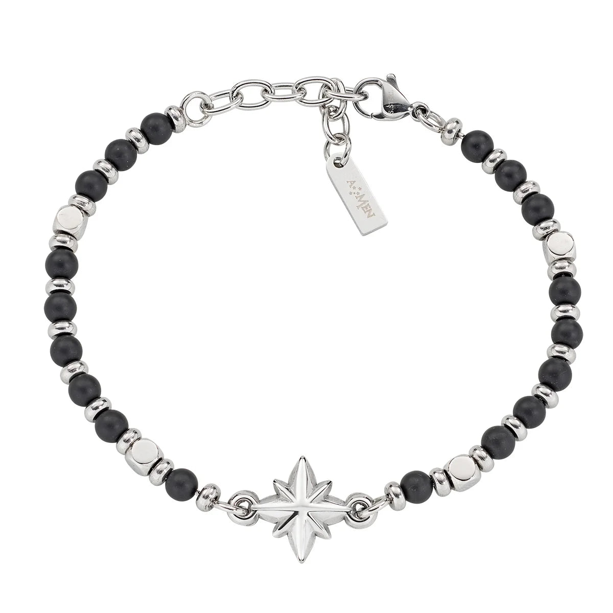 Bracciale Rosa dei Venti in Acciaio e Onice