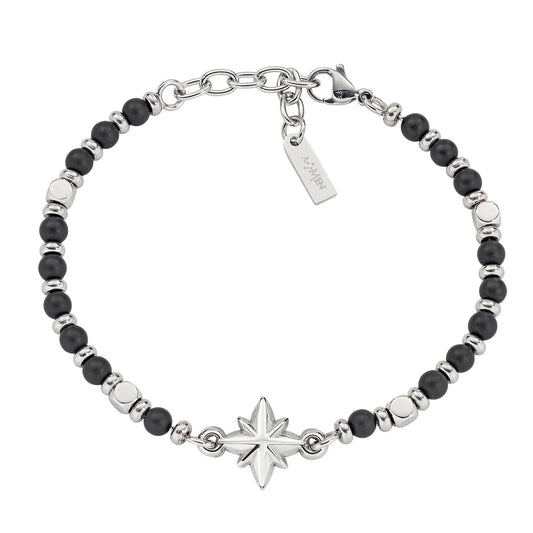 Bracciale Rosa dei Venti in Acciaio e Onice