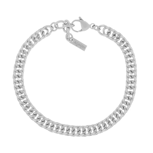 Bracciale Catena Grumetta Doppia in Acciaio