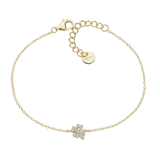 Bracciale Mini Quadrifoglio Pavé Dorato