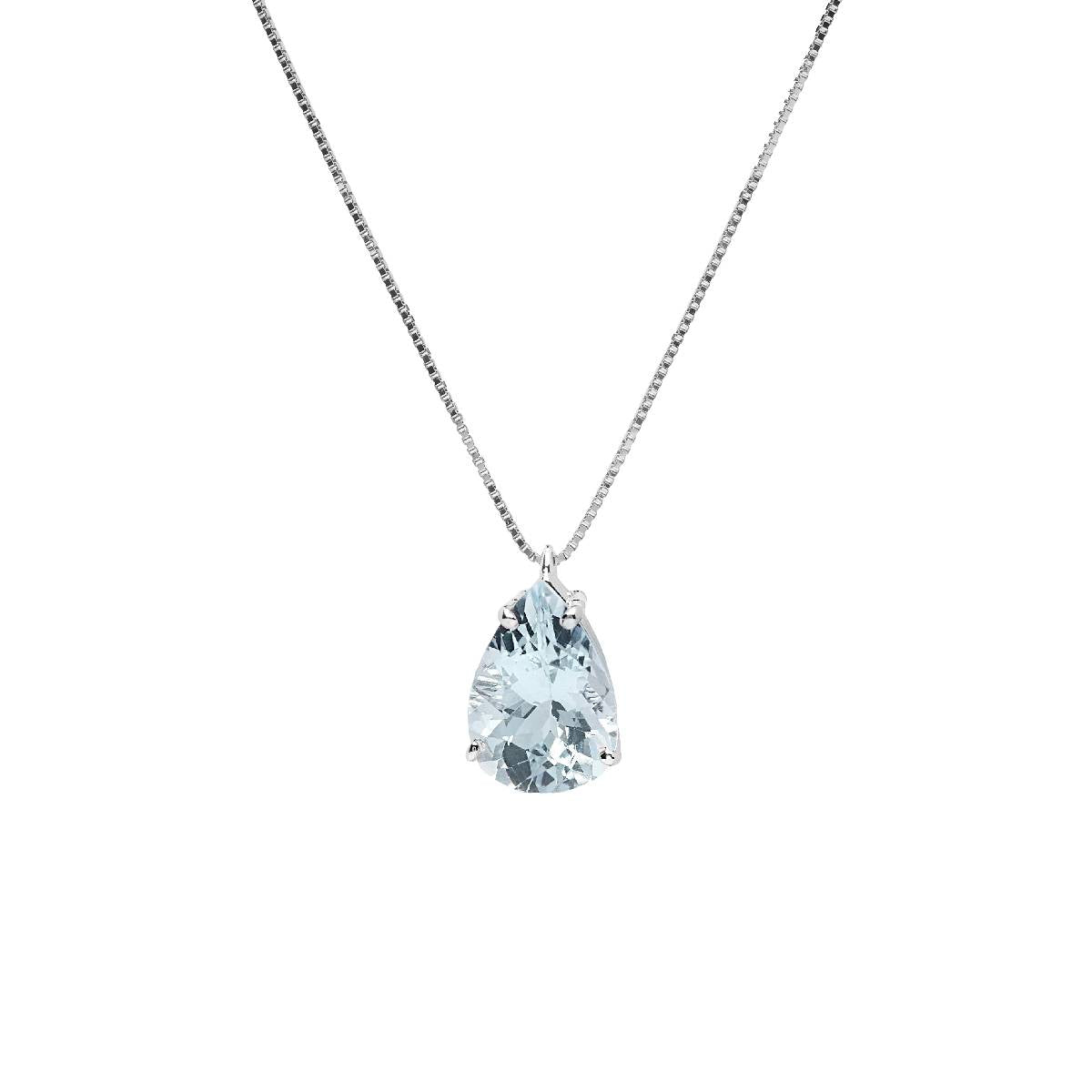 Girocollo oro 18kt con acqua marina