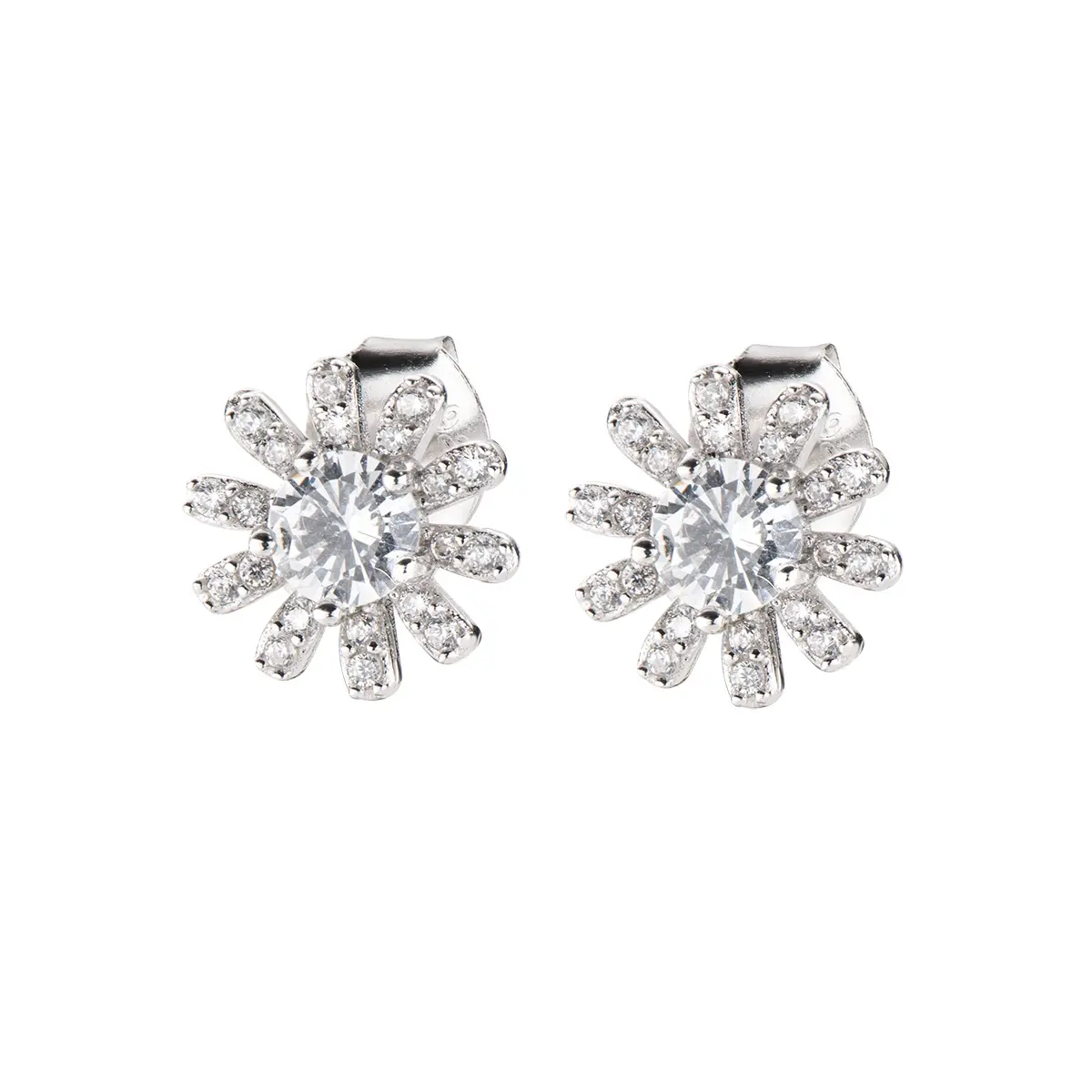 Orecchini Diamonds Fiori Zirconi Bianchi