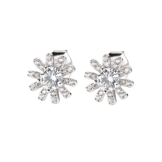 Orecchini Diamonds Fiori Zirconi Bianchi