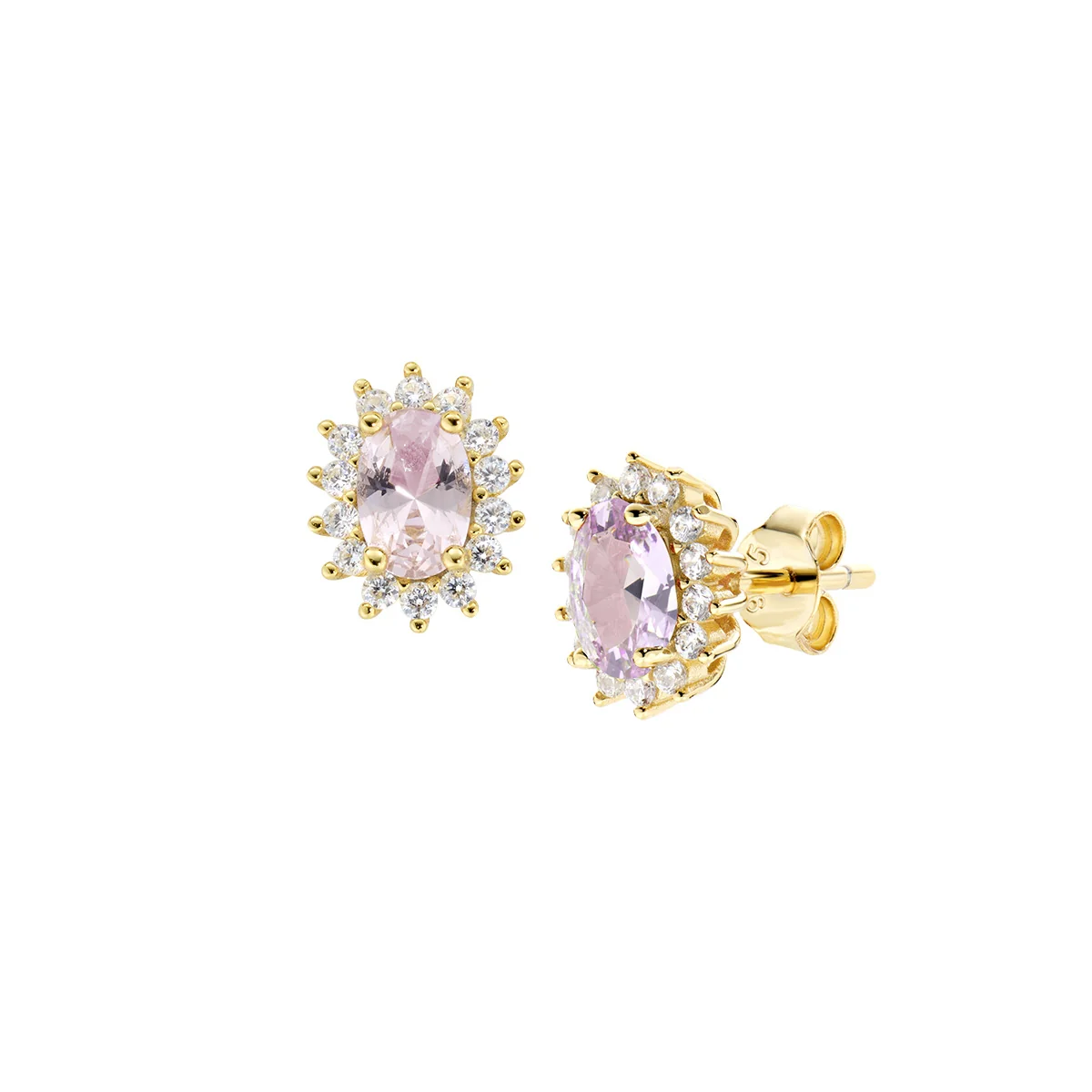 Orecchini Royal Lady Mini Dorati con Zircone Morganite in Argento 925