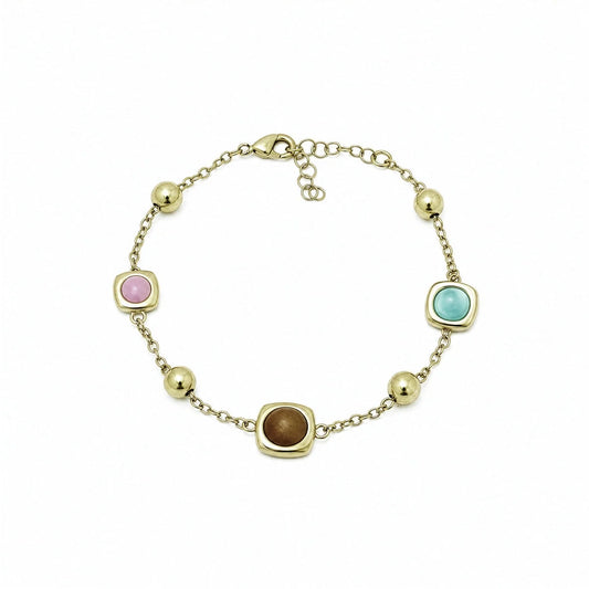 Bracciale Dune Dorato e pietre colorate